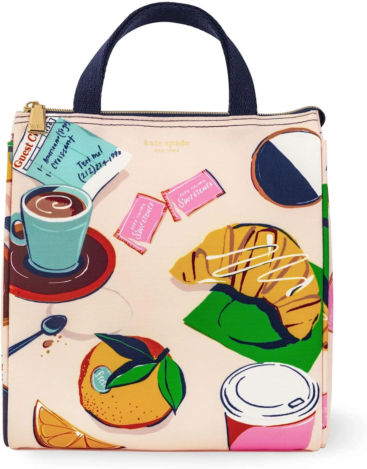 Spade New York, Portable Soft Cooler Lunch Bag with Silver Insulated Interior Lining and Storage Pocket, Joy Dot - Image 3