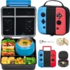 FAJSL Game Lunch Box for Kids with Thermo, 9 OZ Stainless Food Jar & Insulated Lunch Bag, BPA-Free Kids Lunch Bento Box with Sauce Cup, Leakproof Lunch Box Set for Boys & Girs, School, Travel