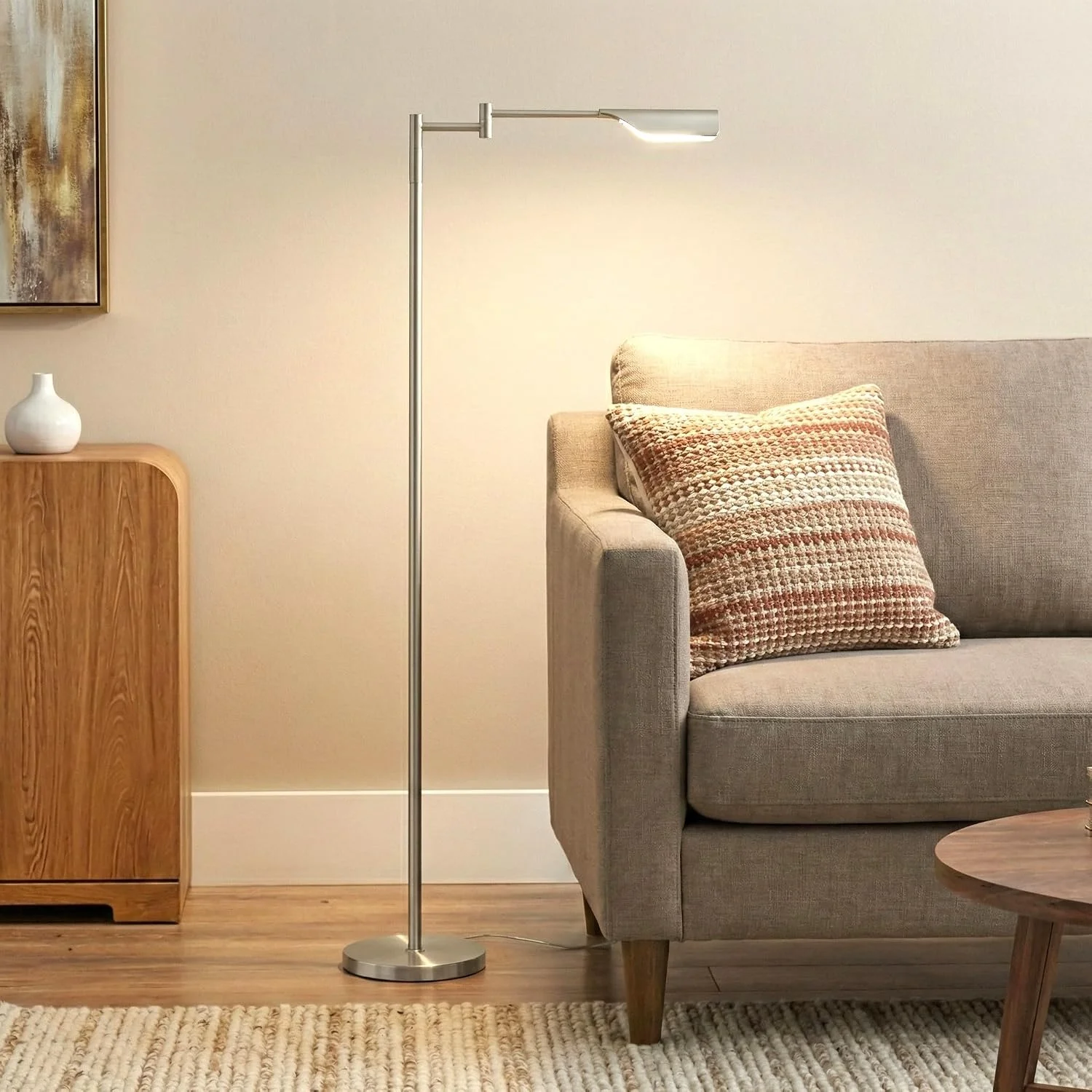 Nook Leaf Pharmacy LED Reading Lamp, Dimmable Floor Lamp with Easy Rotation over Chair or Desk for Living Rooms & Offices, Adjustable Standing Tall Lamp - Image 2