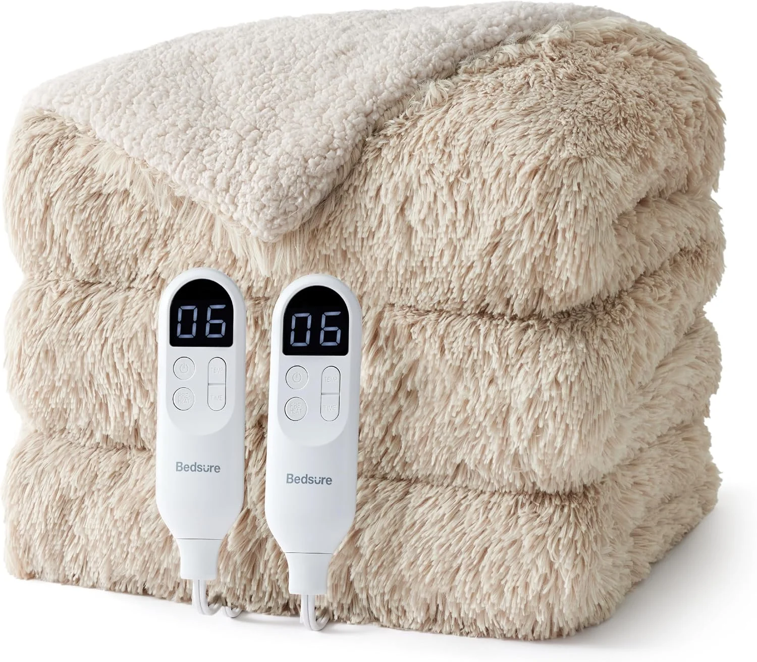 Bedsure Heated Blanket Throw Blanket with Preheat Function - Fast Heating Electric Blanket, Soft Flannel Throw with 6 Time Settings(Up to 10H), 6 Heating Settings, Gifts for Grandma (50x60, Grey) - Image 4
